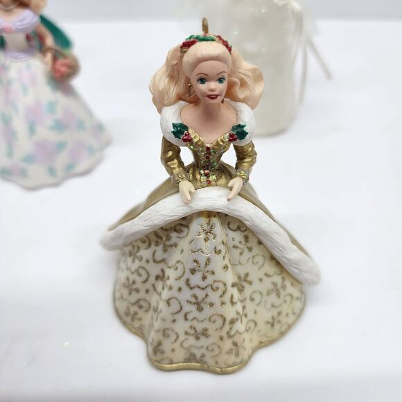 Hallmark Barbie Doll Lot 7 Christmas Ornaments Holiday Bride Fancy Dresses - Picture 4 of 16